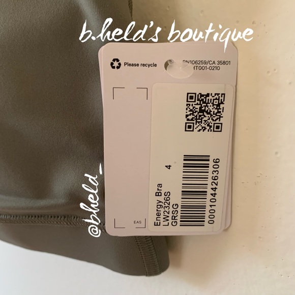 lululemon Energy Bra in Grey Sage Green Neutral Size 4 Brand New NWT - Picture 5 of 12